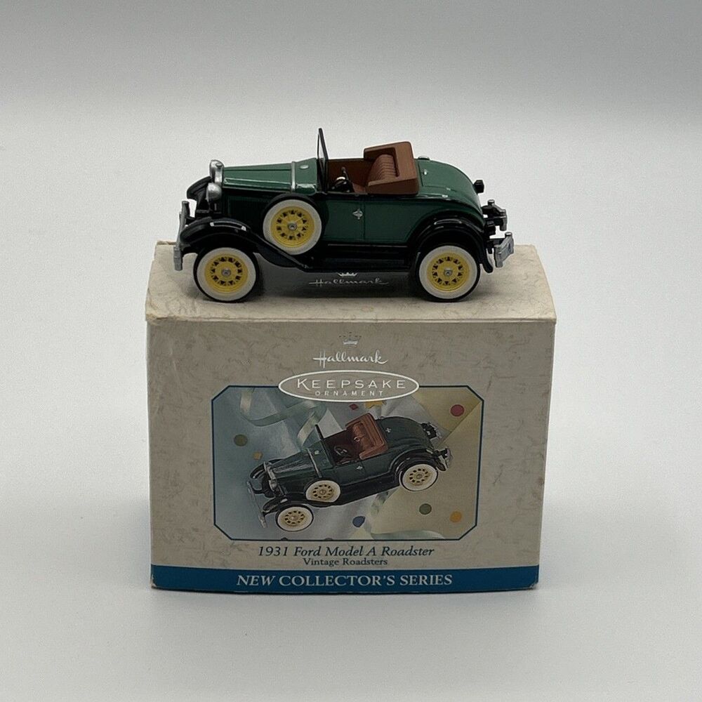 VTG Hallmark Keepsake Ornament 1931 Ford Model A Roadster#1 Die-Cast Metal 1998!